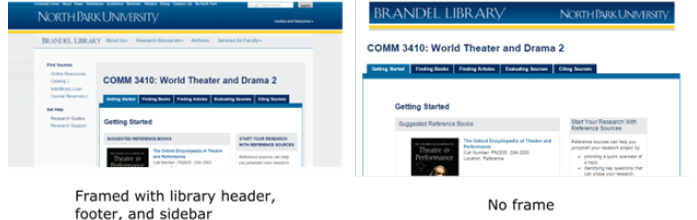 Graphic depiction of website with and without persistent content