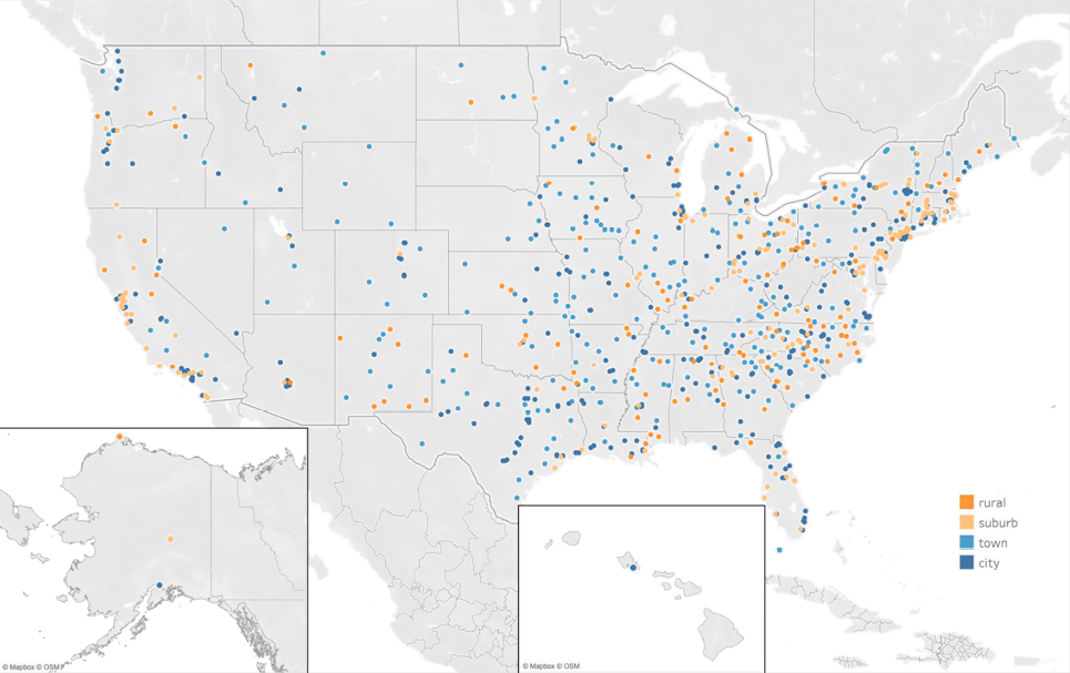 Figure 5. Urbanization of 2020 Academic Libraries