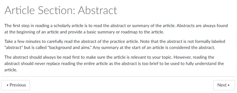 Figure 2. Content Page from the Text-Only Version