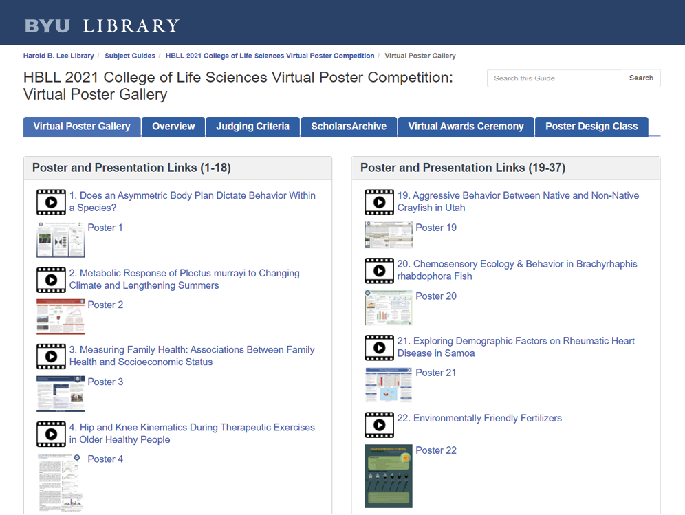 Fig.1. Virtual Poster Gallery on the Poster Competition Website