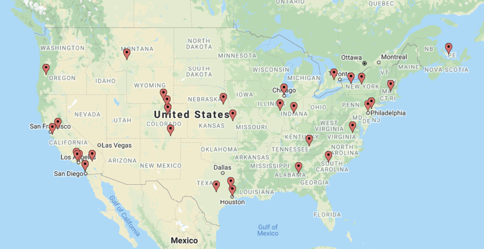 Figure 2. Geographic Location of Participant Institutions