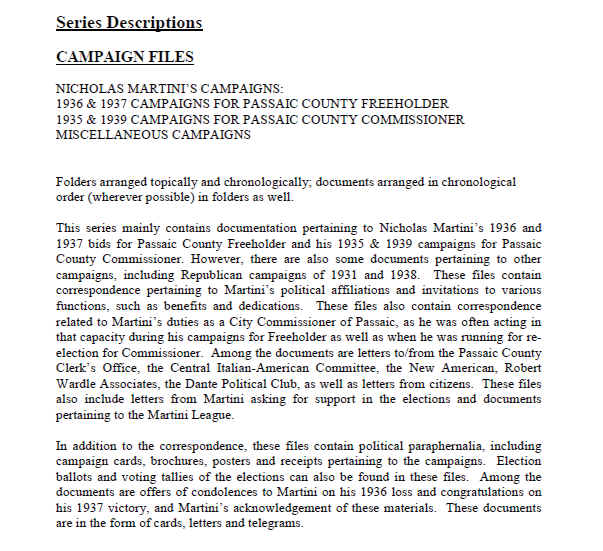 Figure 3. Print Series Description Page