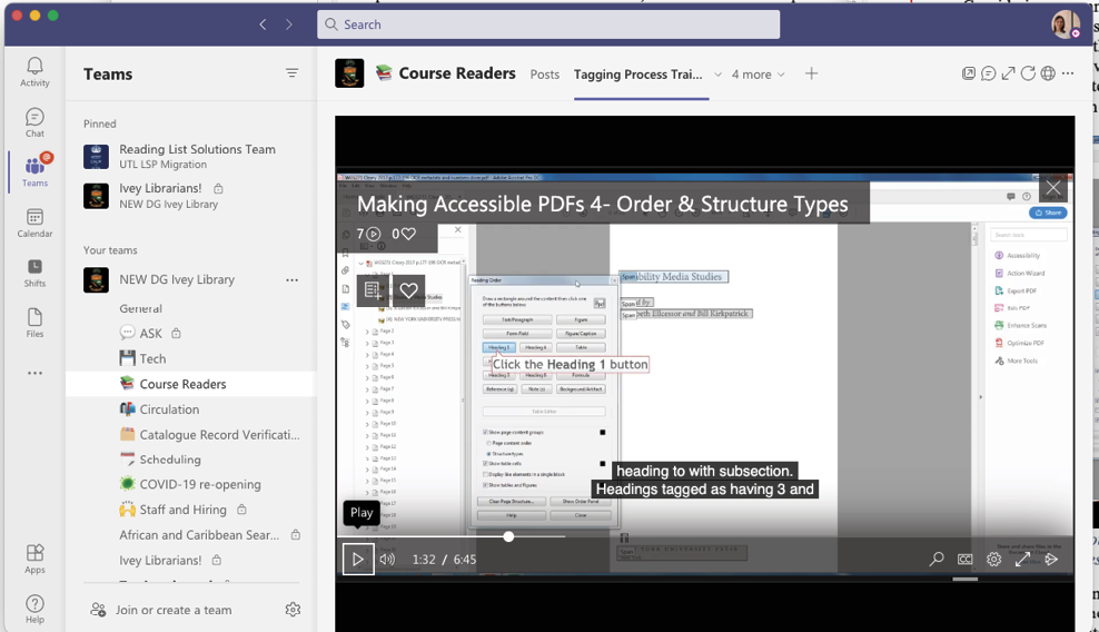 Figure 2. Screenshot of tagging process Training Video 4. 
Appendix 1 contains a Detailed Description of Figure 2